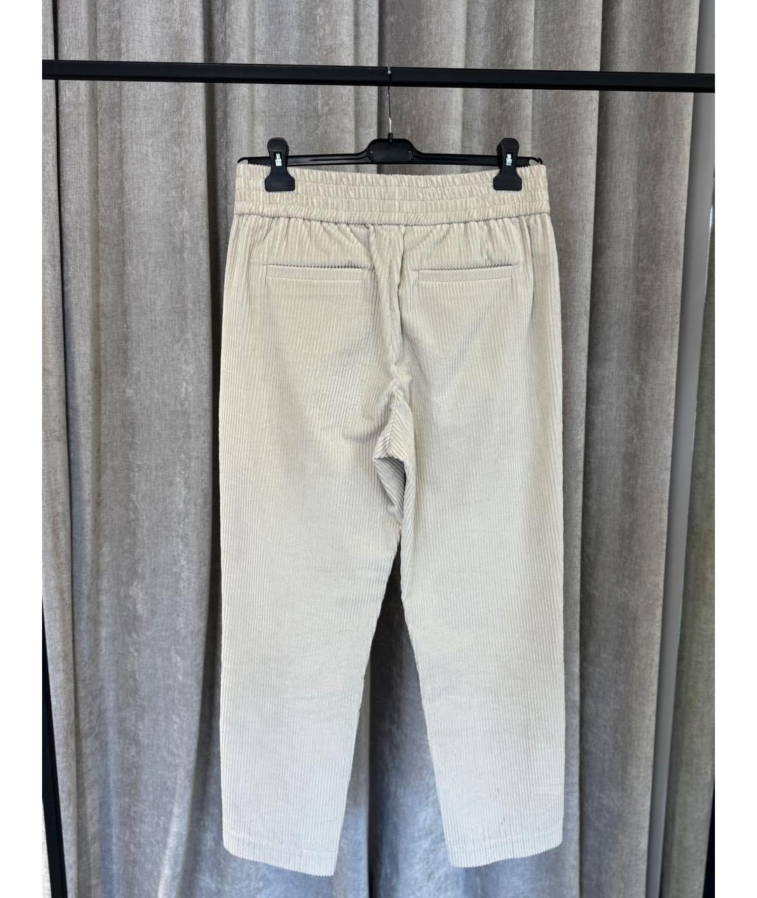 BRUNELLO CUCINELLI Белые хлопковые брюки широкие, фото 2