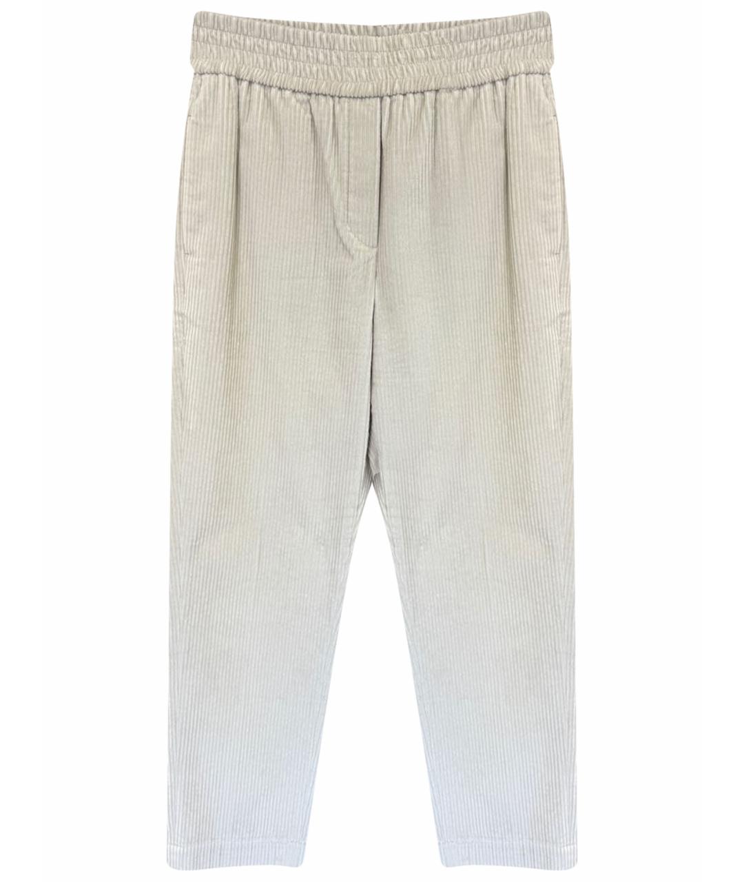 BRUNELLO CUCINELLI Белые хлопковые брюки широкие, фото 1