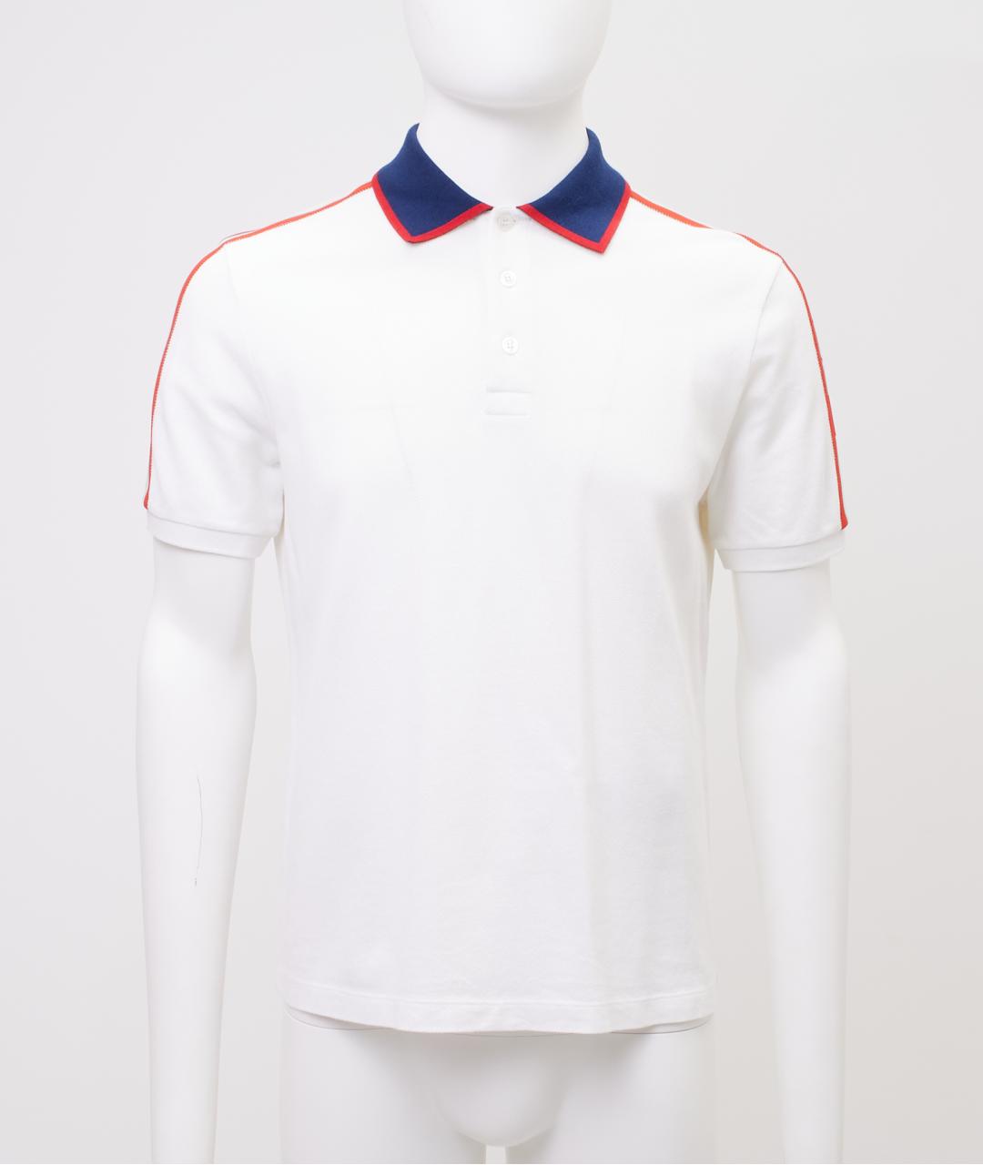 GUCCI Белое хлопковое поло с коротким рукавом, фото 6