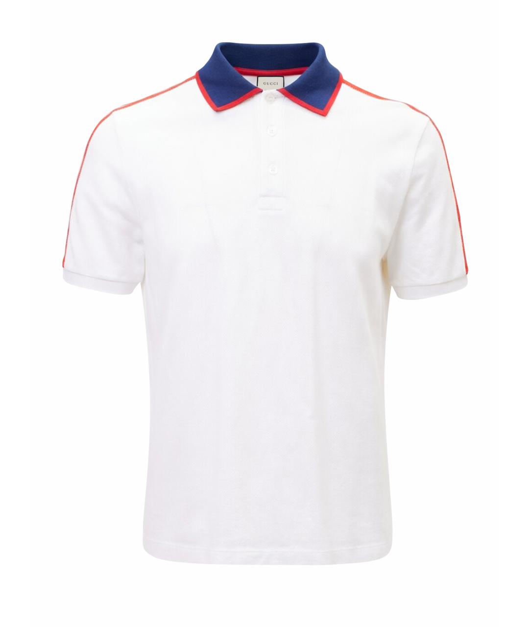 GUCCI Белое хлопковое поло с коротким рукавом, фото 1