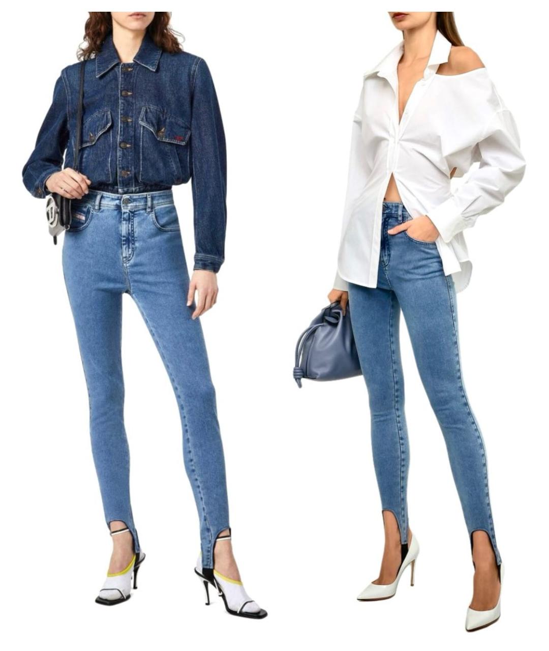 DIESEL Голубые хлопко-эластановые джинсы слим, фото 2