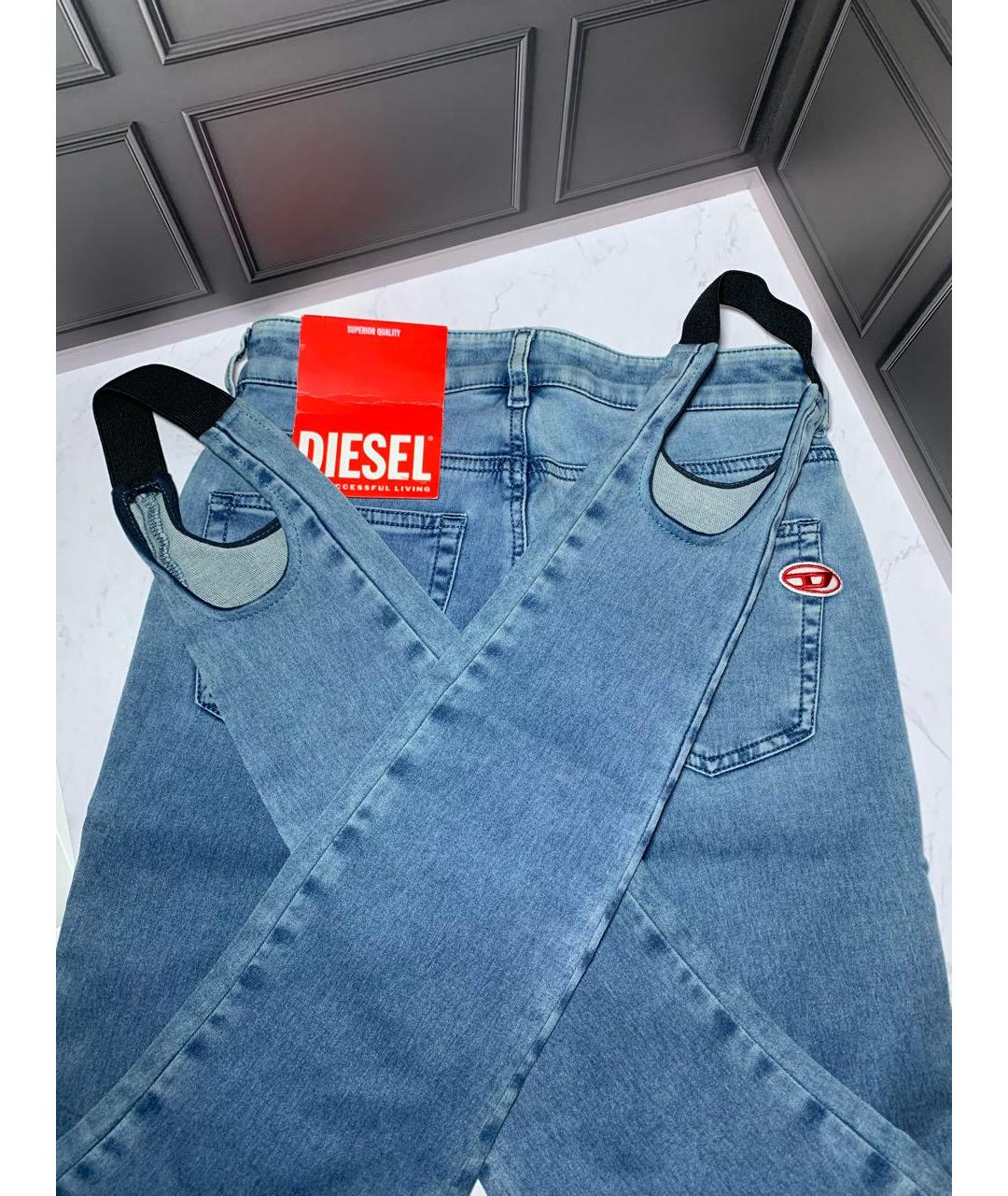 DIESEL Голубые хлопко-эластановые джинсы слим, фото 7