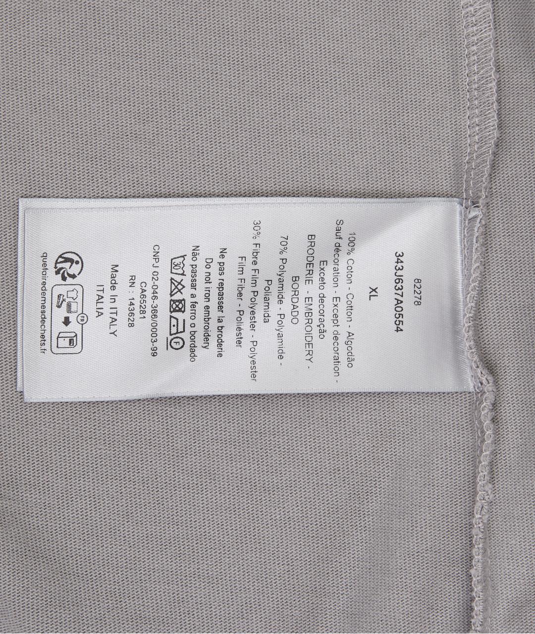 CHRISTIAN DIOR Серая хлопковая футболка, фото 6