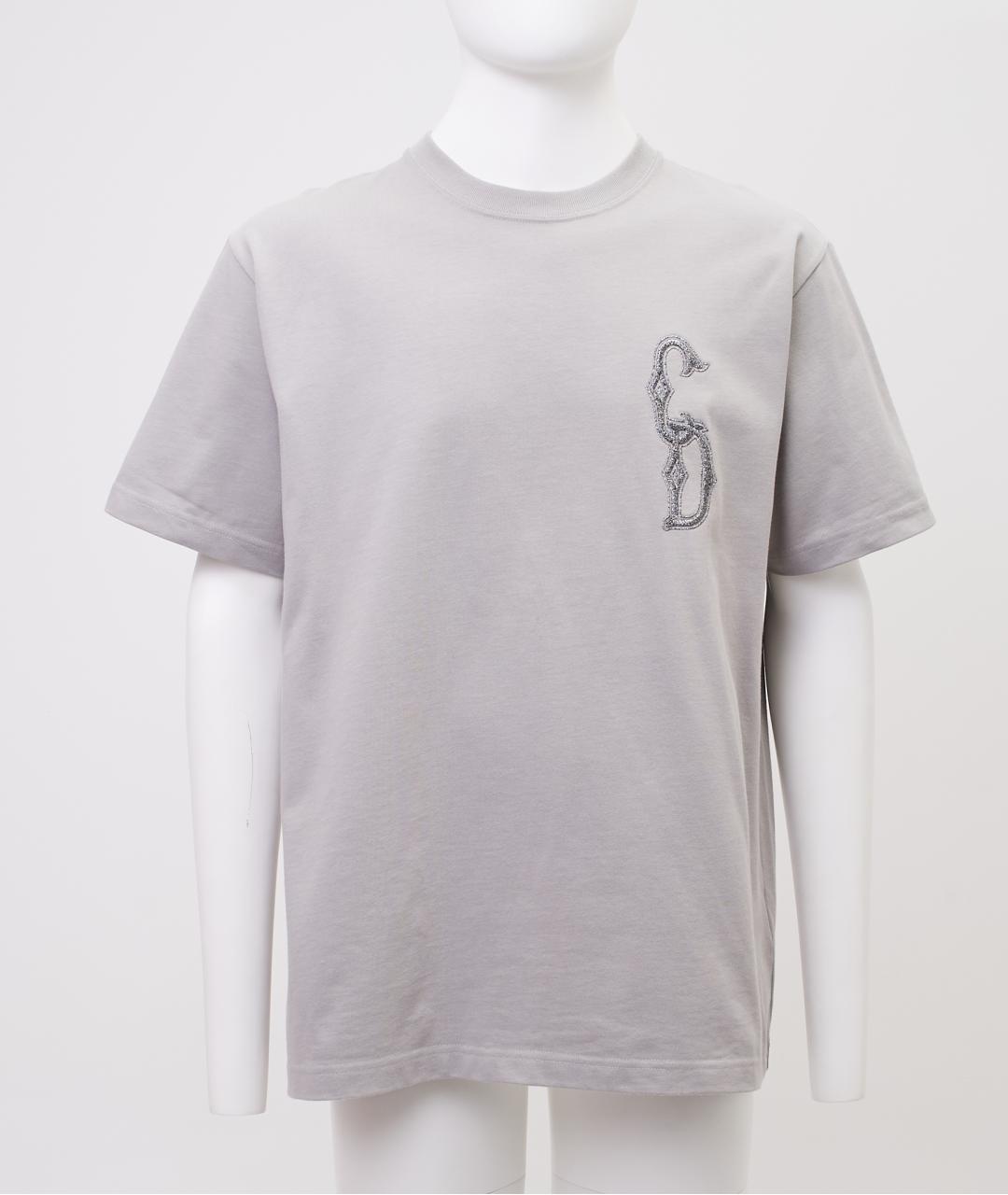 CHRISTIAN DIOR Серая хлопковая футболка, фото 7