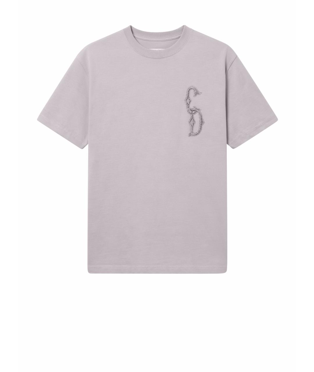 CHRISTIAN DIOR Серая хлопковая футболка, фото 1