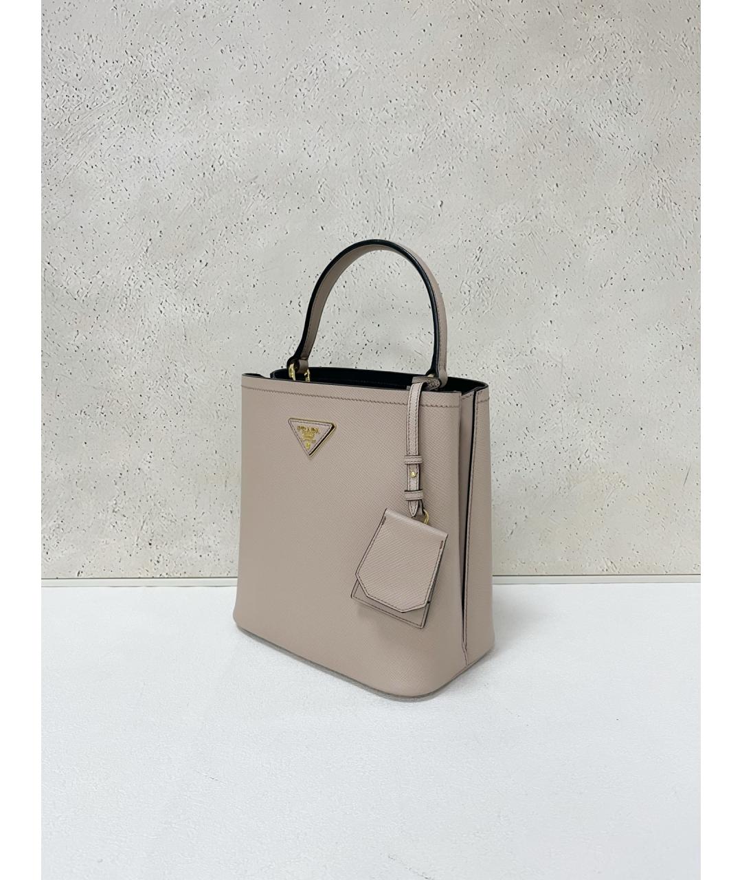 PRADA Бежевая кожаная сумка тоут, фото 3