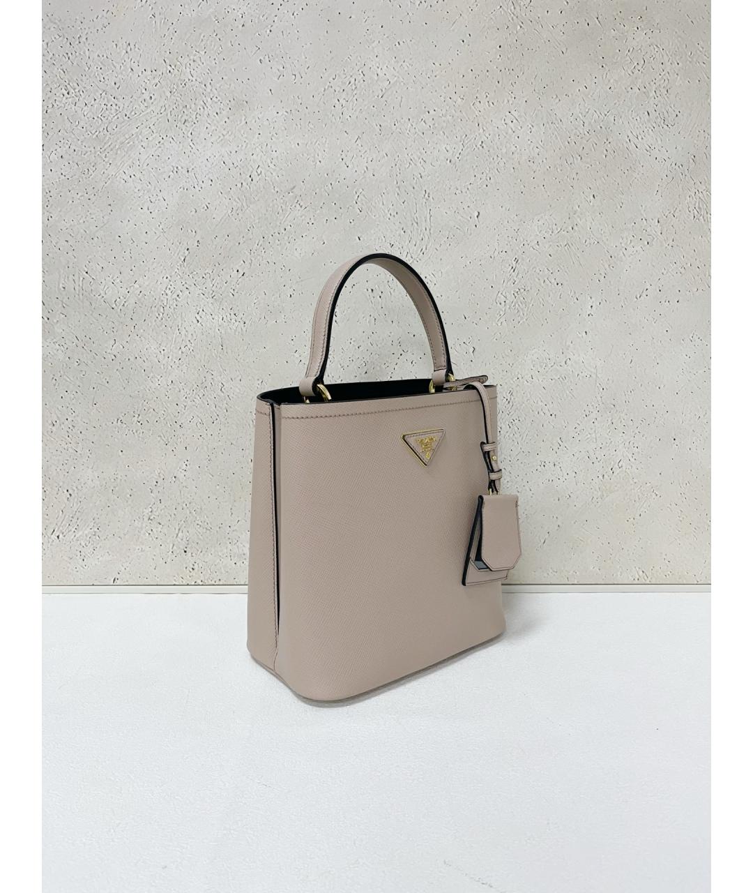 PRADA Бежевая кожаная сумка тоут, фото 4