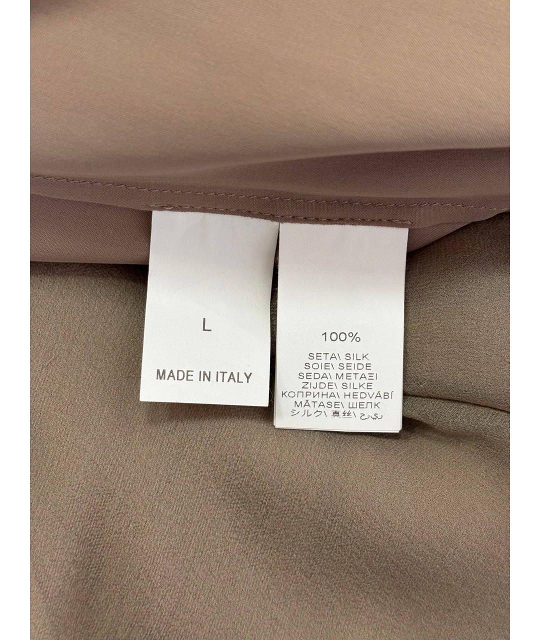 BRUNELLO CUCINELLI Коричневое шелковое повседневное платье, фото 4