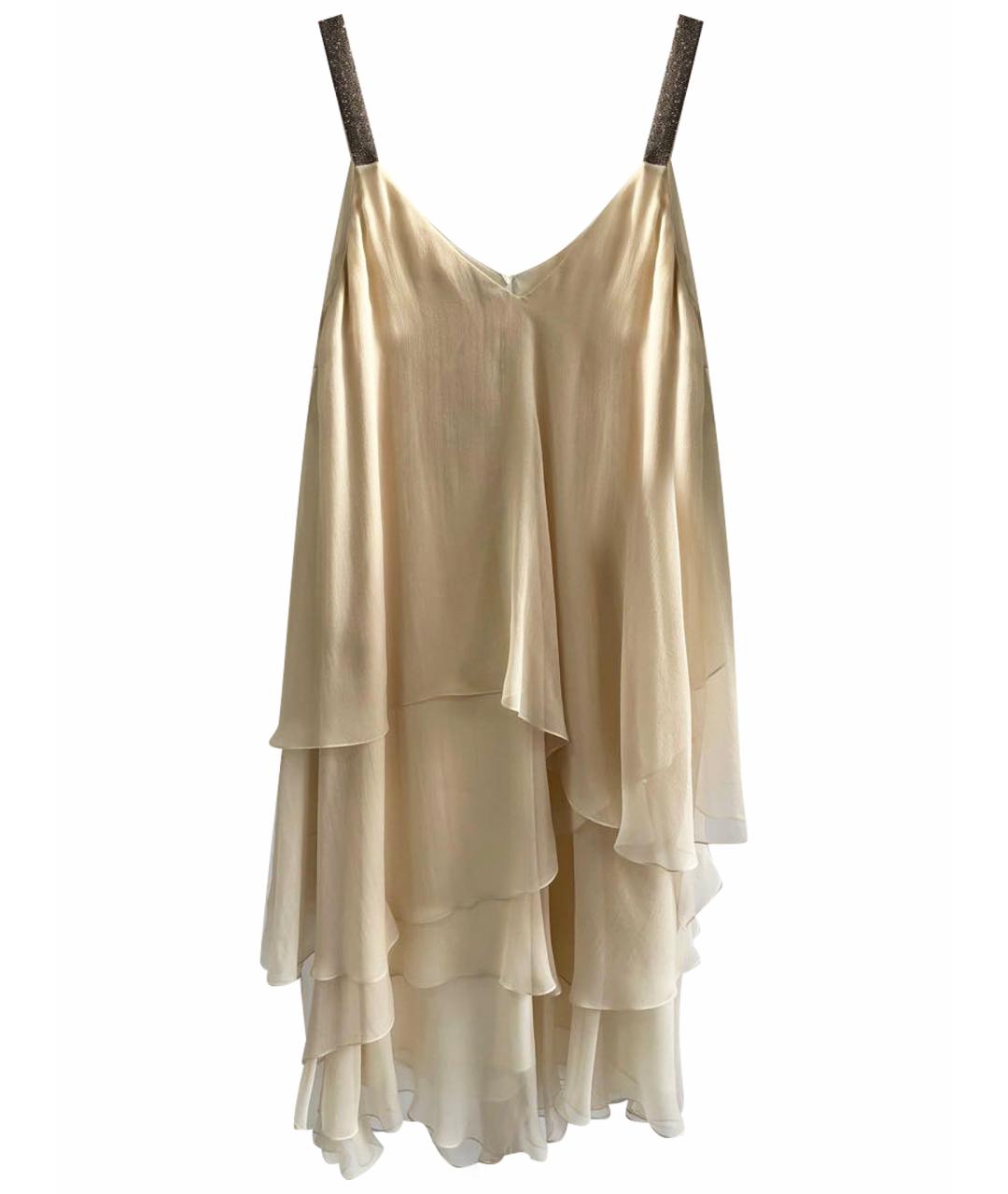 BRUNELLO CUCINELLI Белое шелковое повседневное платье, фото 1