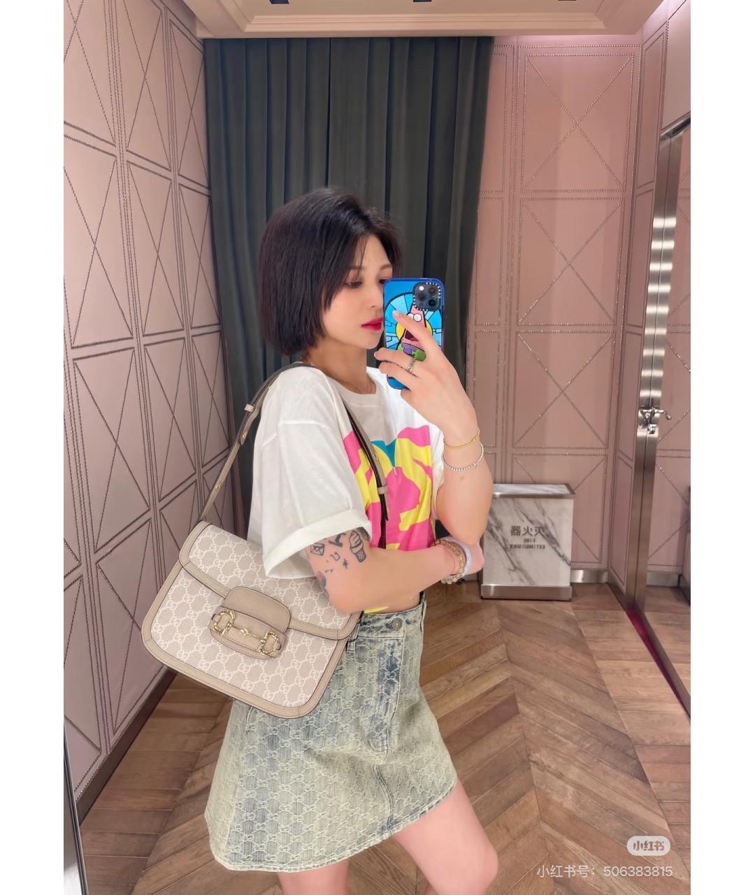 GUCCI Бежевая сумка через плечо из искусственной кожи, фото 6