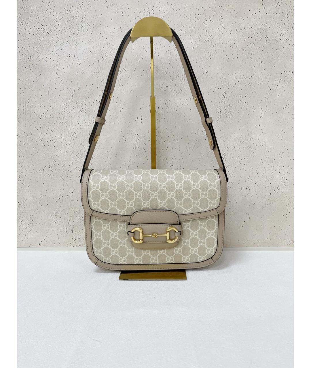 GUCCI Бежевая сумка через плечо из искусственной кожи, фото 7