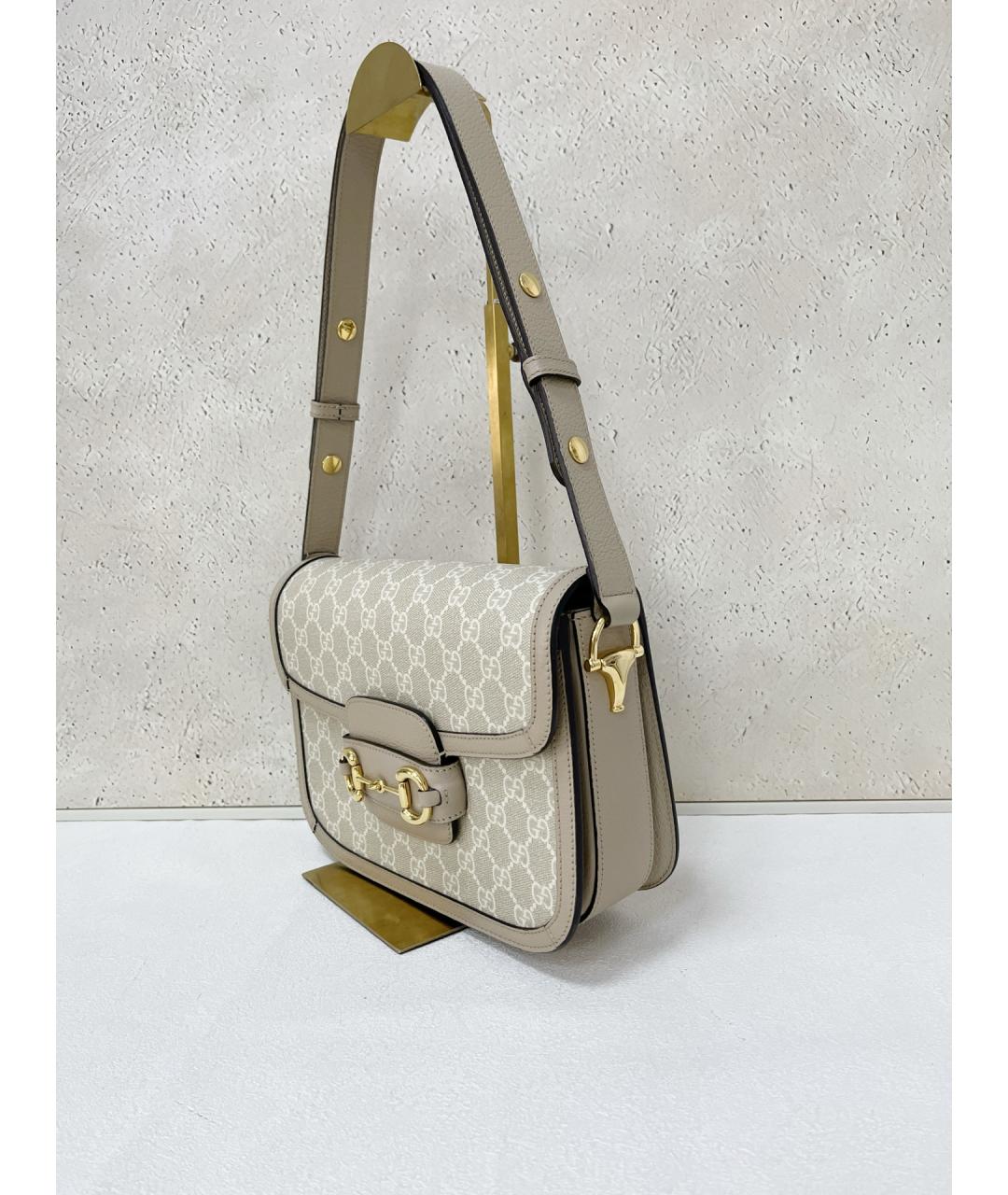 GUCCI Бежевая сумка через плечо из искусственной кожи, фото 3