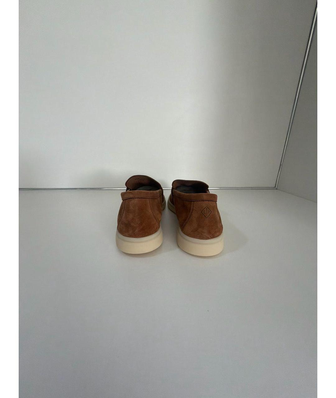 LORO PIANA Коричневые замшевые лоферы, фото 4