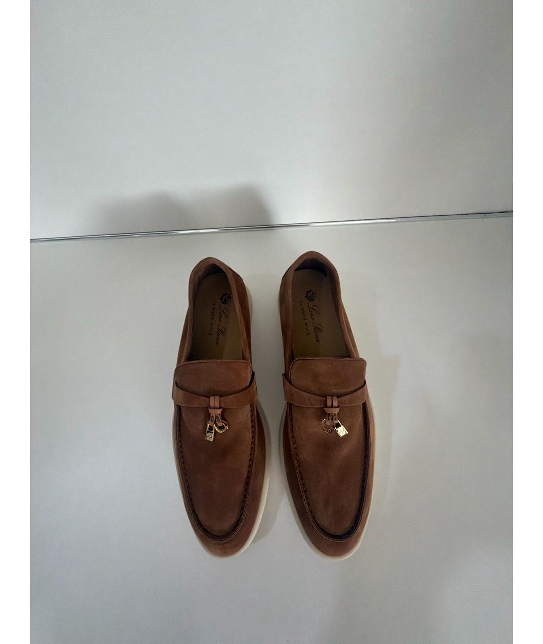 LORO PIANA Коричневые замшевые лоферы, фото 2
