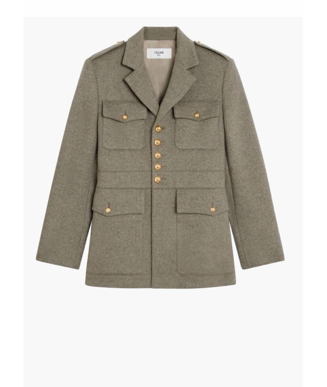 CELINE Бежевый кашемировый жакет/пиджак, фото 7