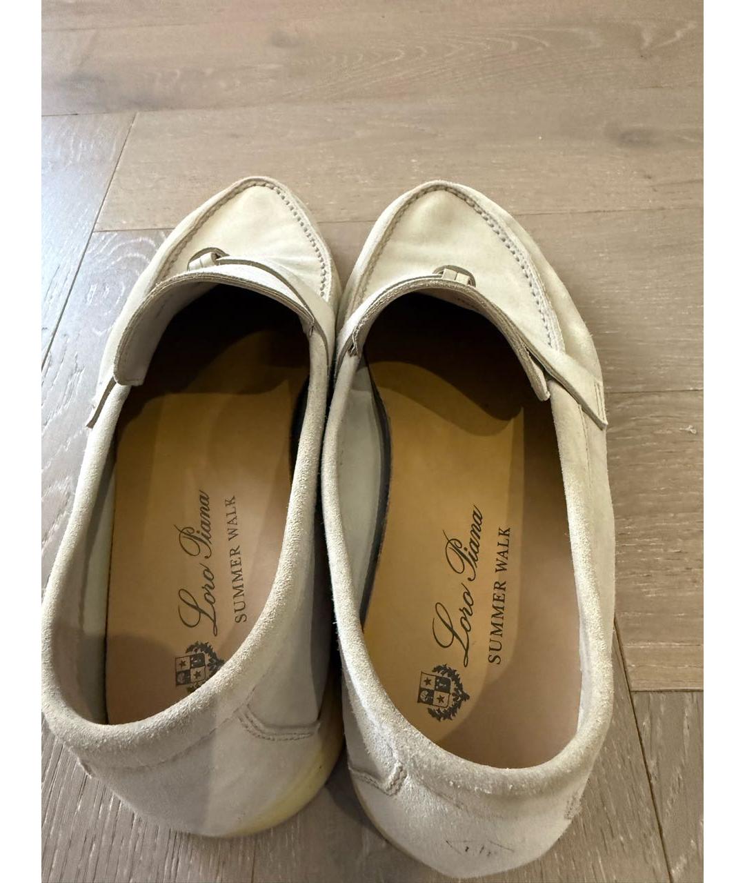 LORO PIANA Серые замшевые лоферы, фото 4