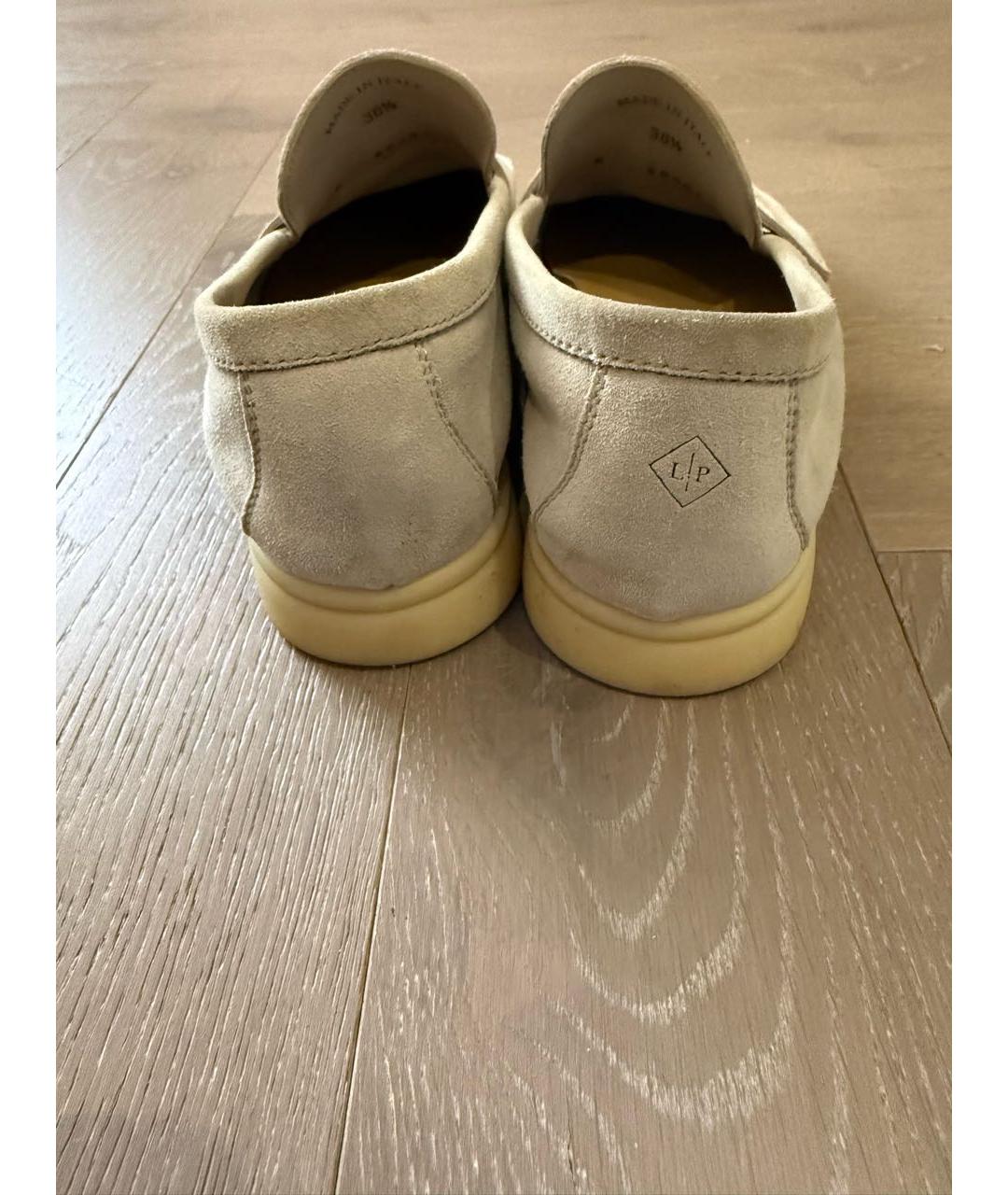 LORO PIANA Серые замшевые лоферы, фото 5
