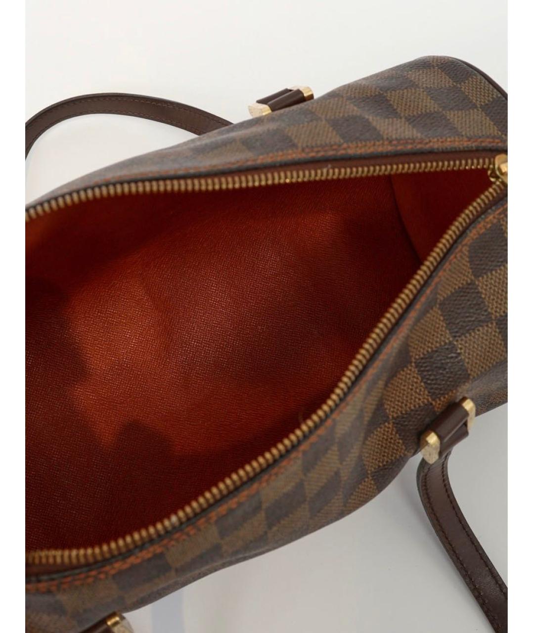 LOUIS VUITTON Коричневая кожаная сумка с короткими ручками, фото 6