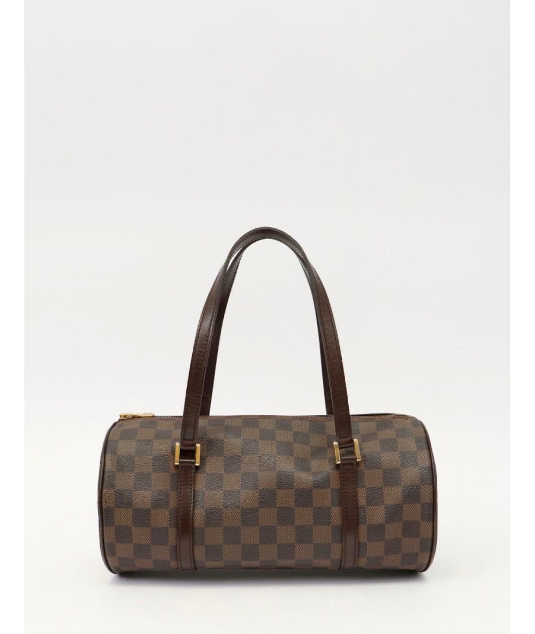 LOUIS VUITTON Коричневая кожаная сумка с короткими ручками, фото 9