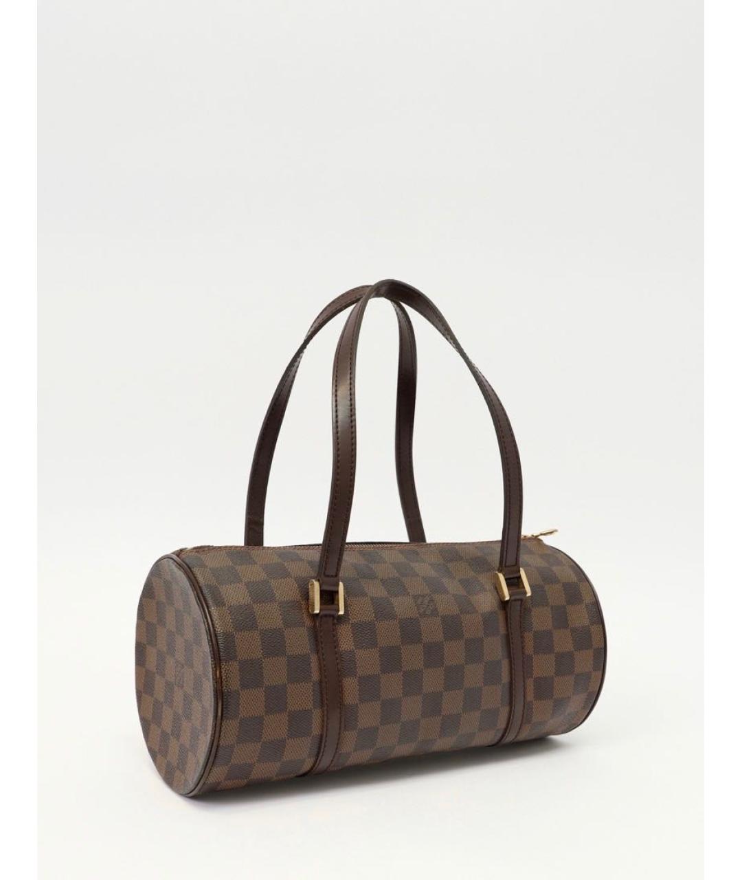 LOUIS VUITTON Коричневая кожаная сумка с короткими ручками, фото 3