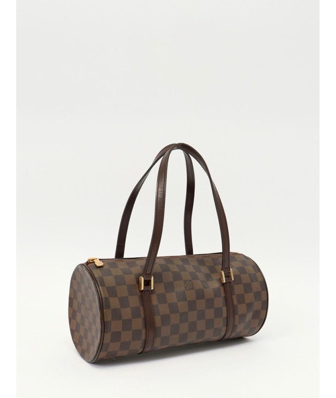 LOUIS VUITTON Коричневая кожаная сумка с короткими ручками, фото 2