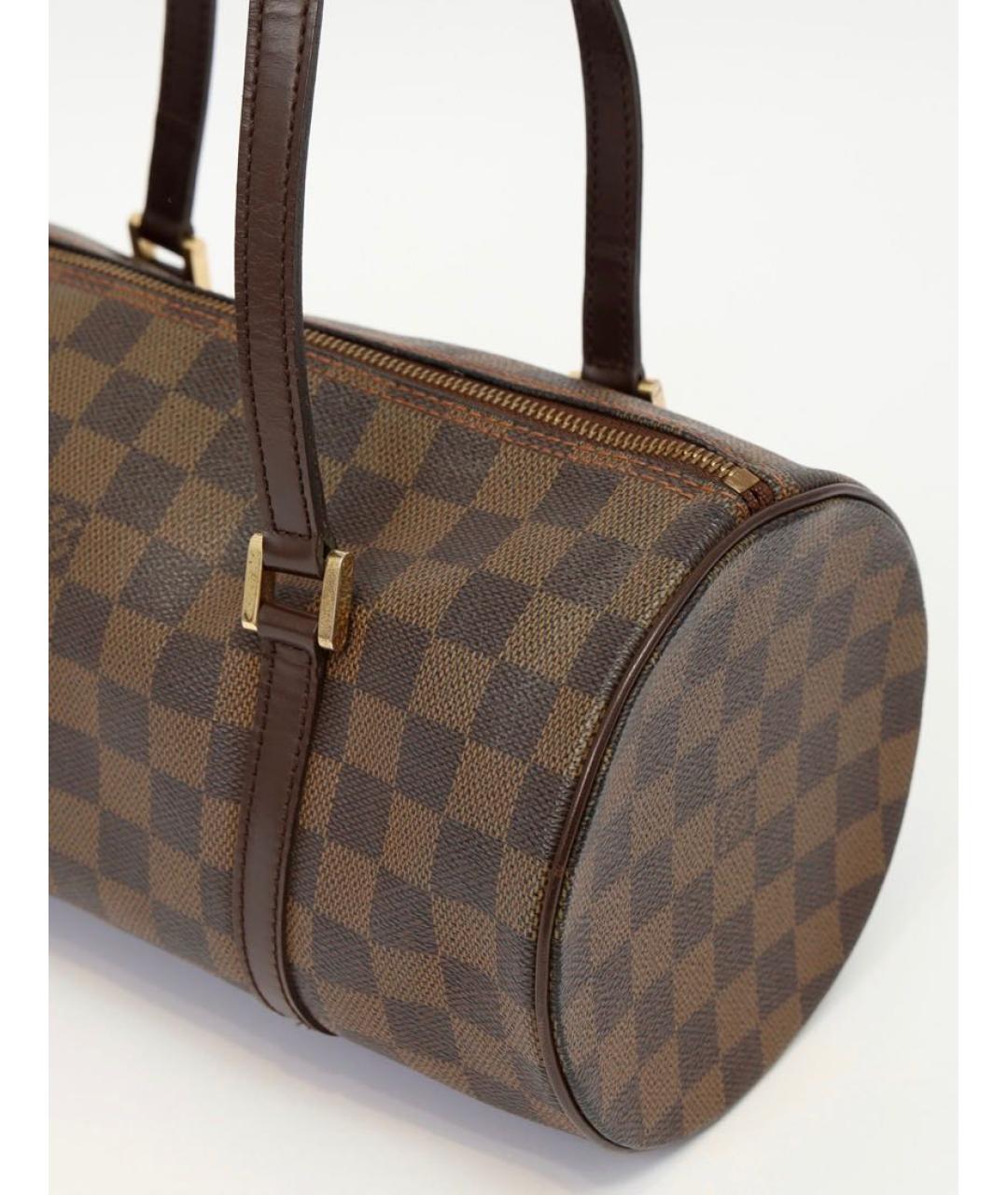 LOUIS VUITTON Коричневая кожаная сумка с короткими ручками, фото 5