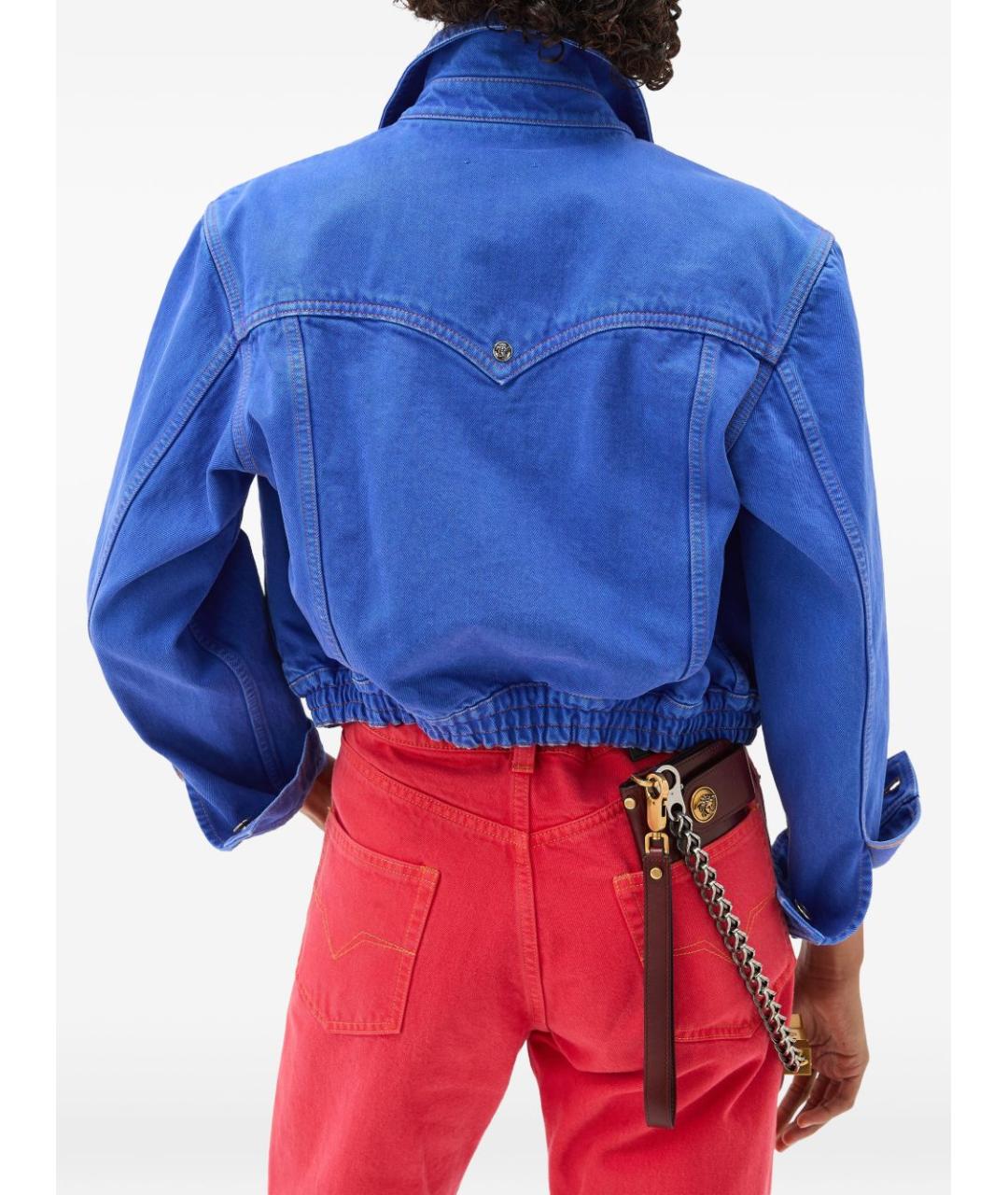 VERSACE Синяя хлопковая куртка, фото 3