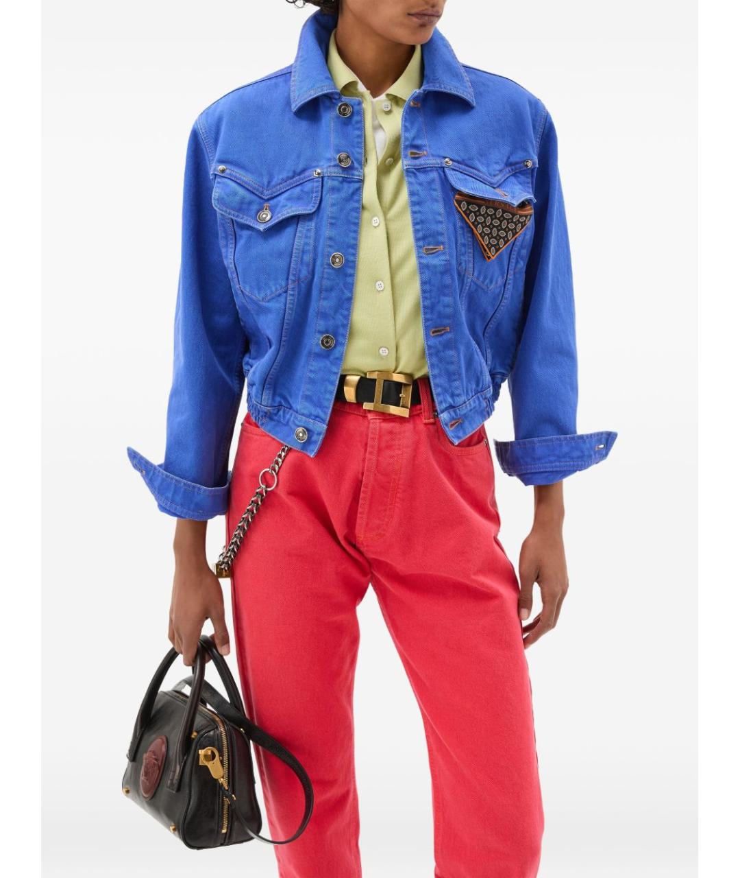 VERSACE Синяя хлопковая куртка, фото 2