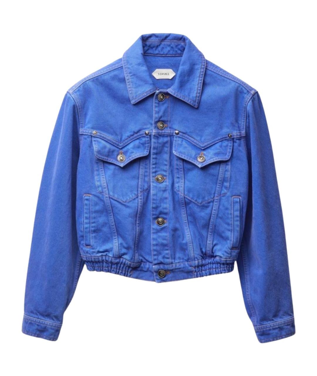 VERSACE Синяя хлопковая куртка, фото 1