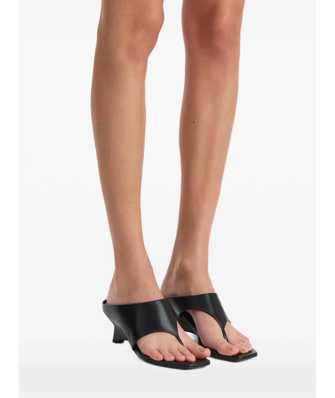 KHAITE Черные кожаные мюли, фото 5