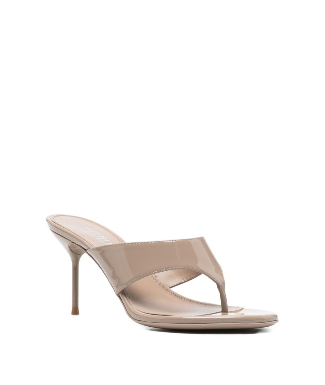 PARIS TEXAS Серые мюли из лакированной кожи, фото 3