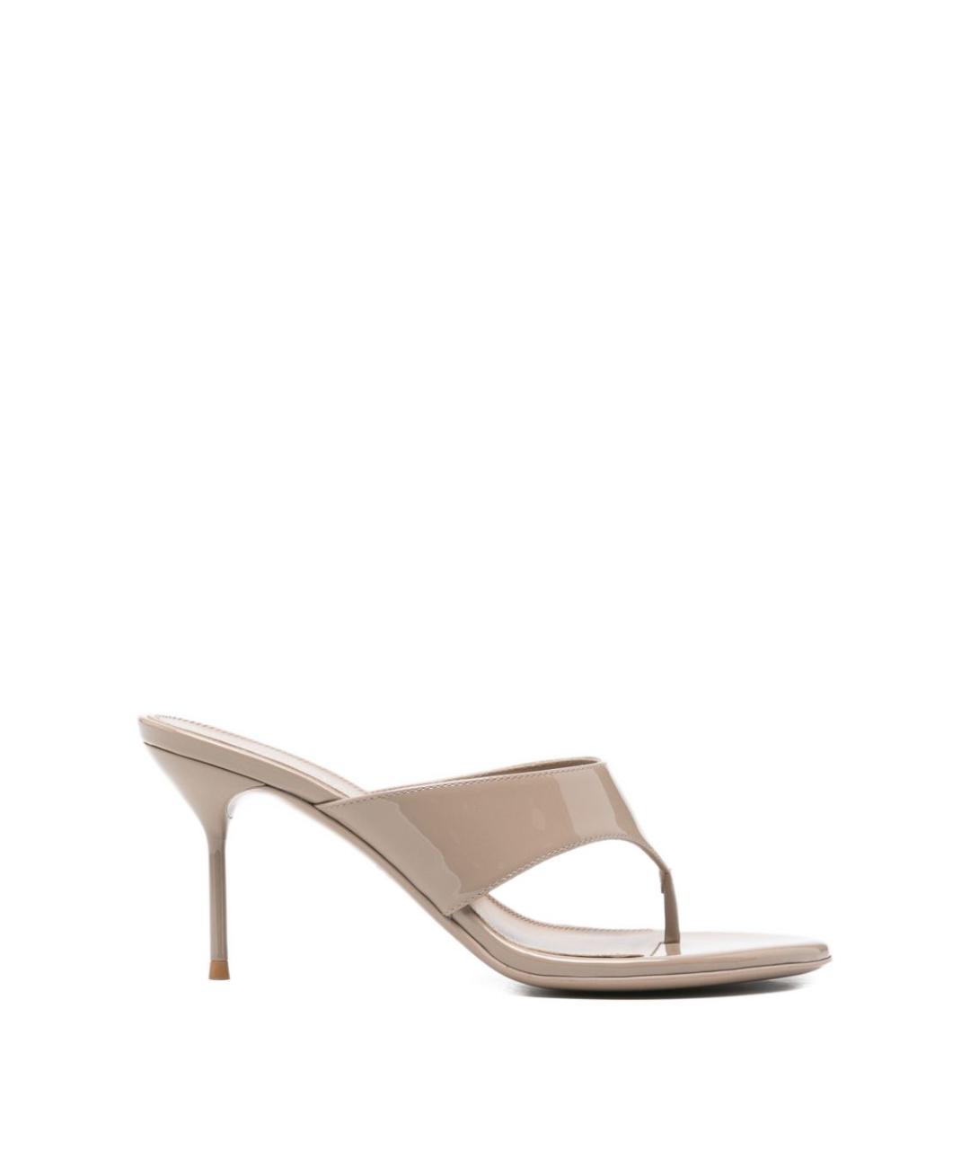 PARIS TEXAS Серые мюли из лакированной кожи, фото 1