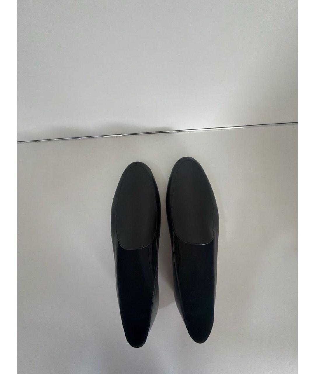 LORO PIANA Черные кожаные лоферы, фото 3