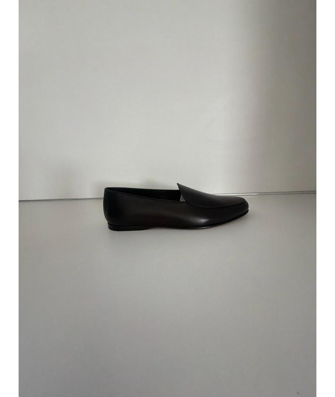 LORO PIANA Черные кожаные лоферы, фото 6