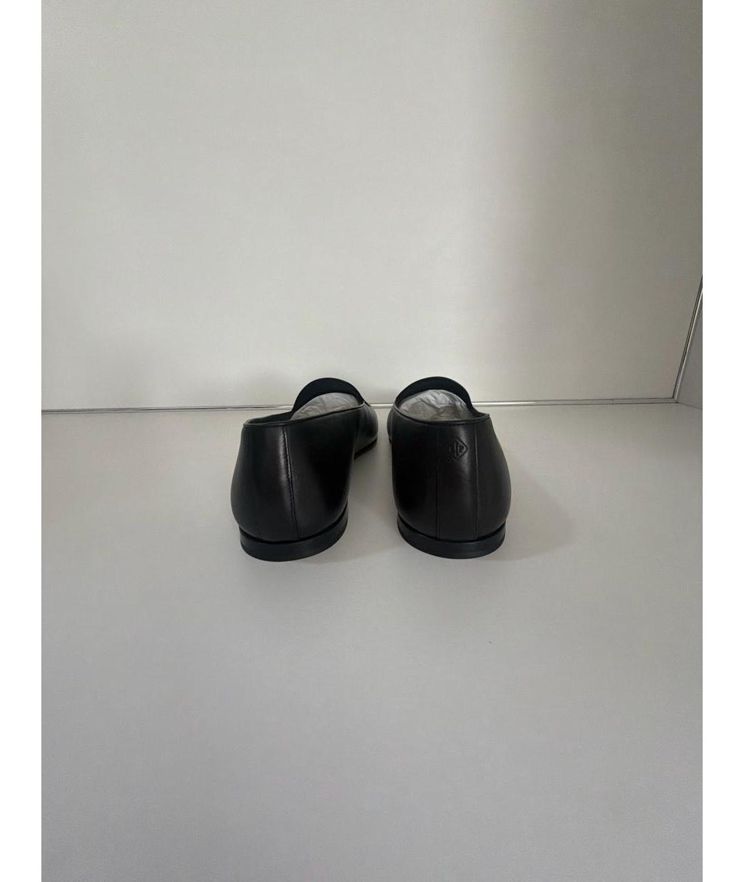 LORO PIANA Черные кожаные лоферы, фото 4