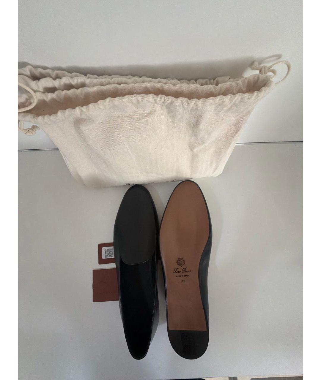 LORO PIANA Черные кожаные лоферы, фото 5