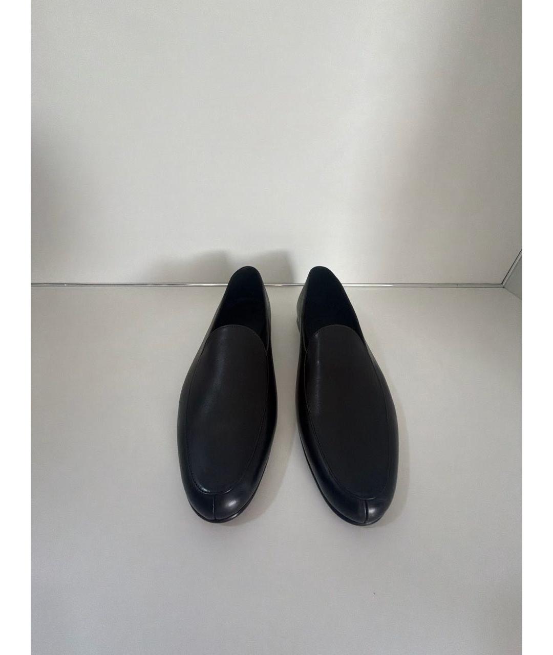 LORO PIANA Черные кожаные лоферы, фото 2