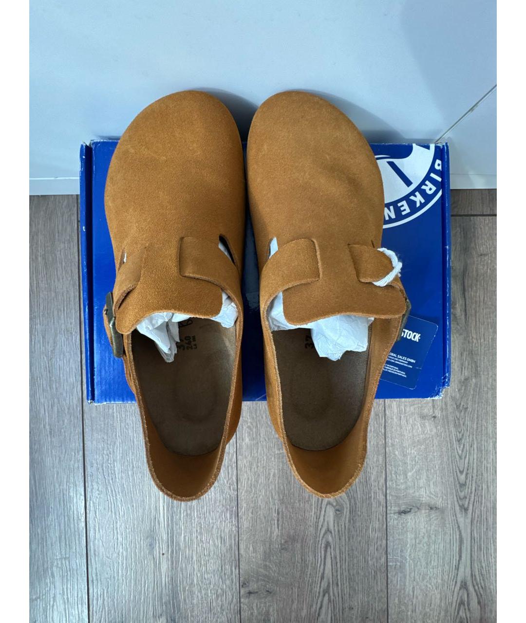 BIRKENSTOCK Коричневые замшевые мюли, фото 3