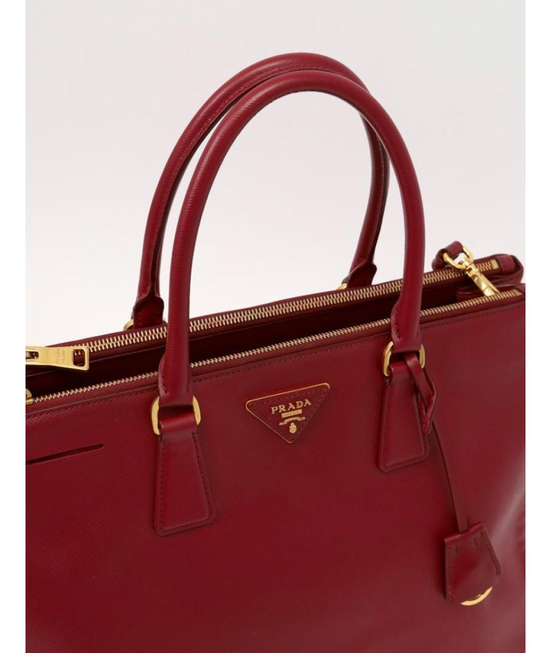 PRADA Красная кожаная сумка с короткими ручками, фото 3