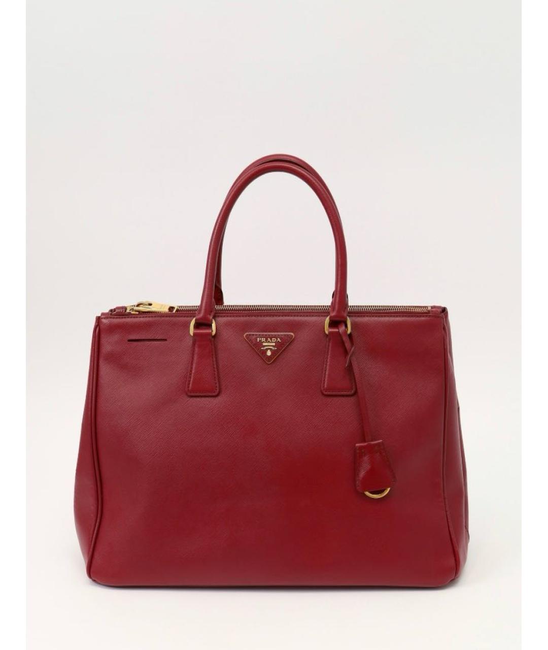 PRADA Красная кожаная сумка с короткими ручками, фото 9