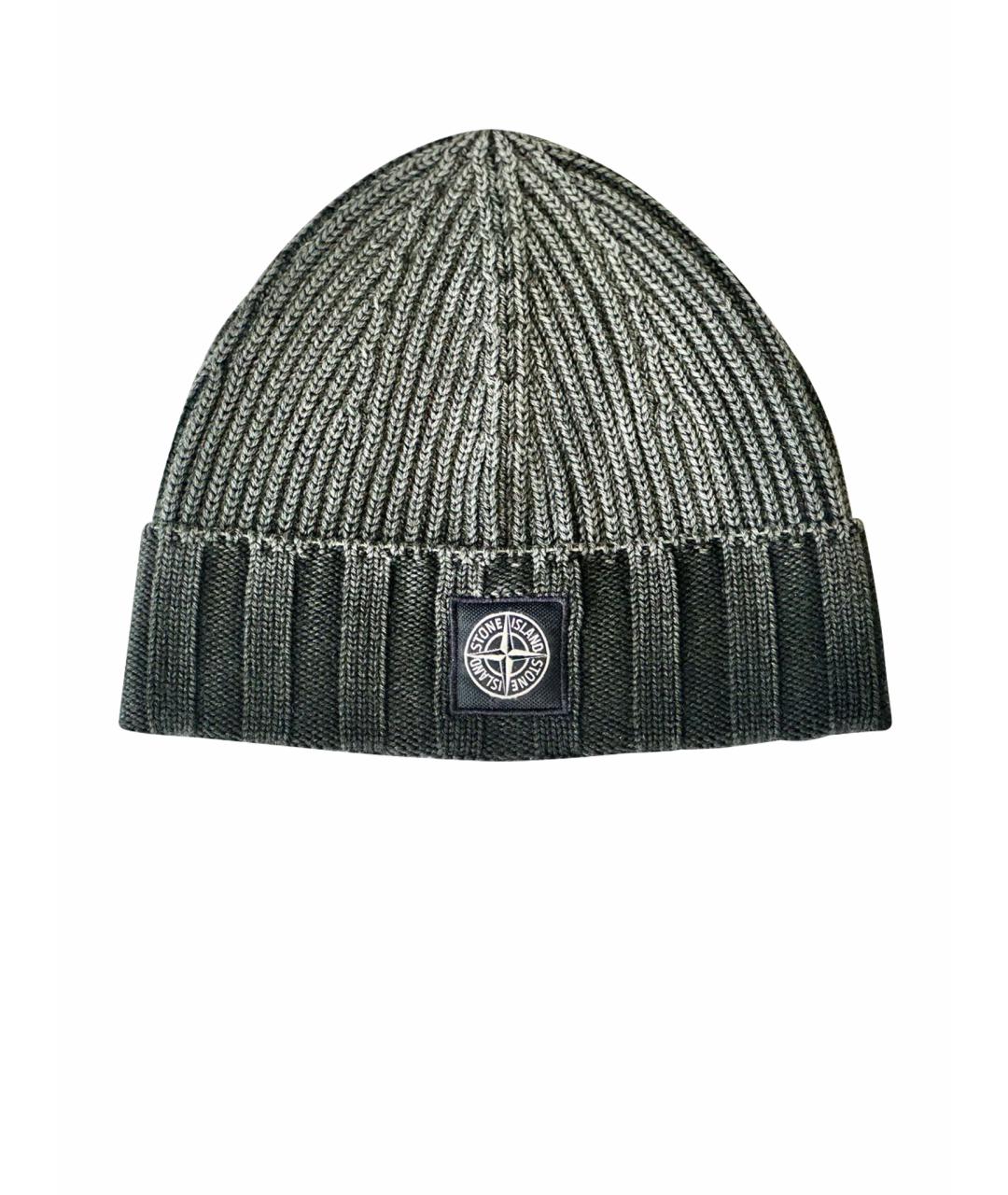 STONE ISLAND Серая шерстяная шапка, фото 1