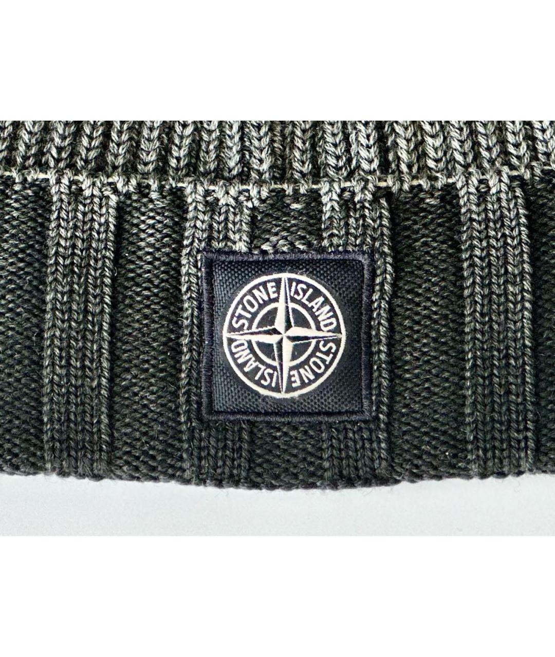 STONE ISLAND Серая шерстяная шапка, фото 3