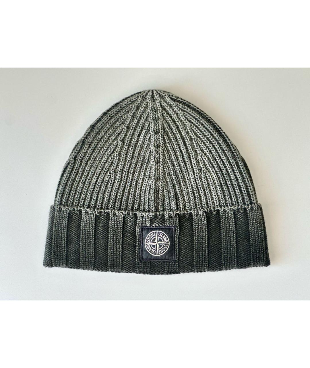 STONE ISLAND Серая шерстяная шапка, фото 7