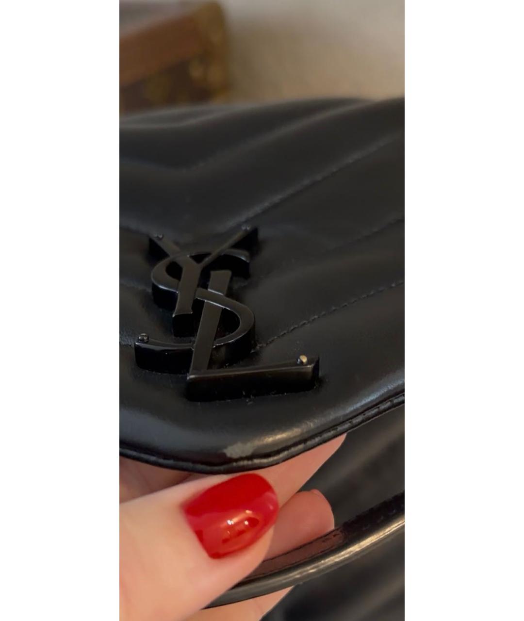 SAINT LAURENT Черная кожаная сумка через плечо, фото 4