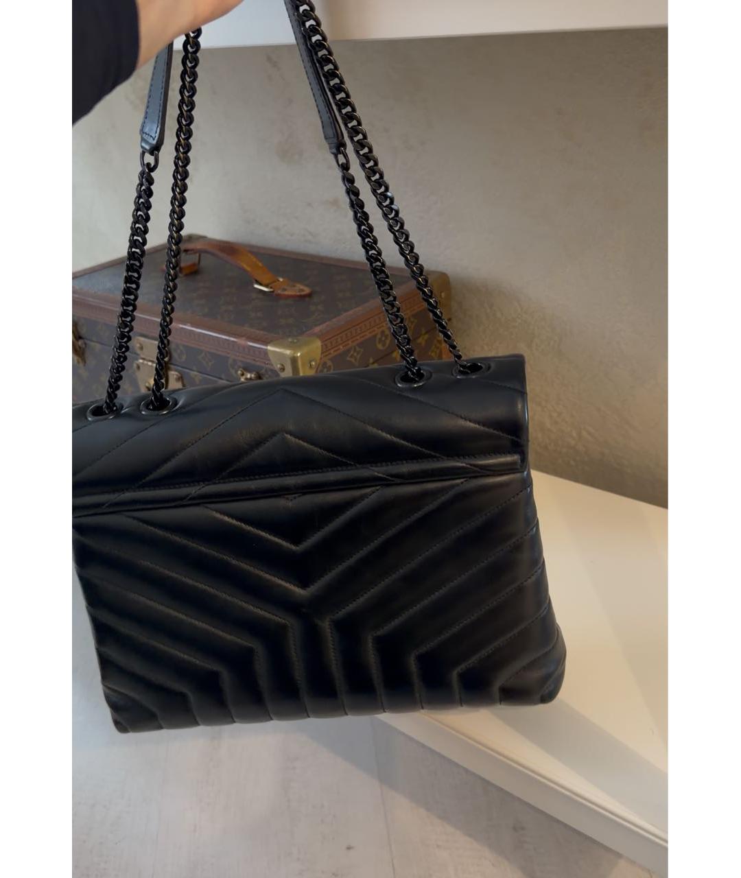 SAINT LAURENT Черная кожаная сумка через плечо, фото 3