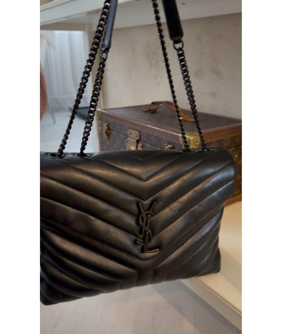 SAINT LAURENT Черная кожаная сумка через плечо, фото 7