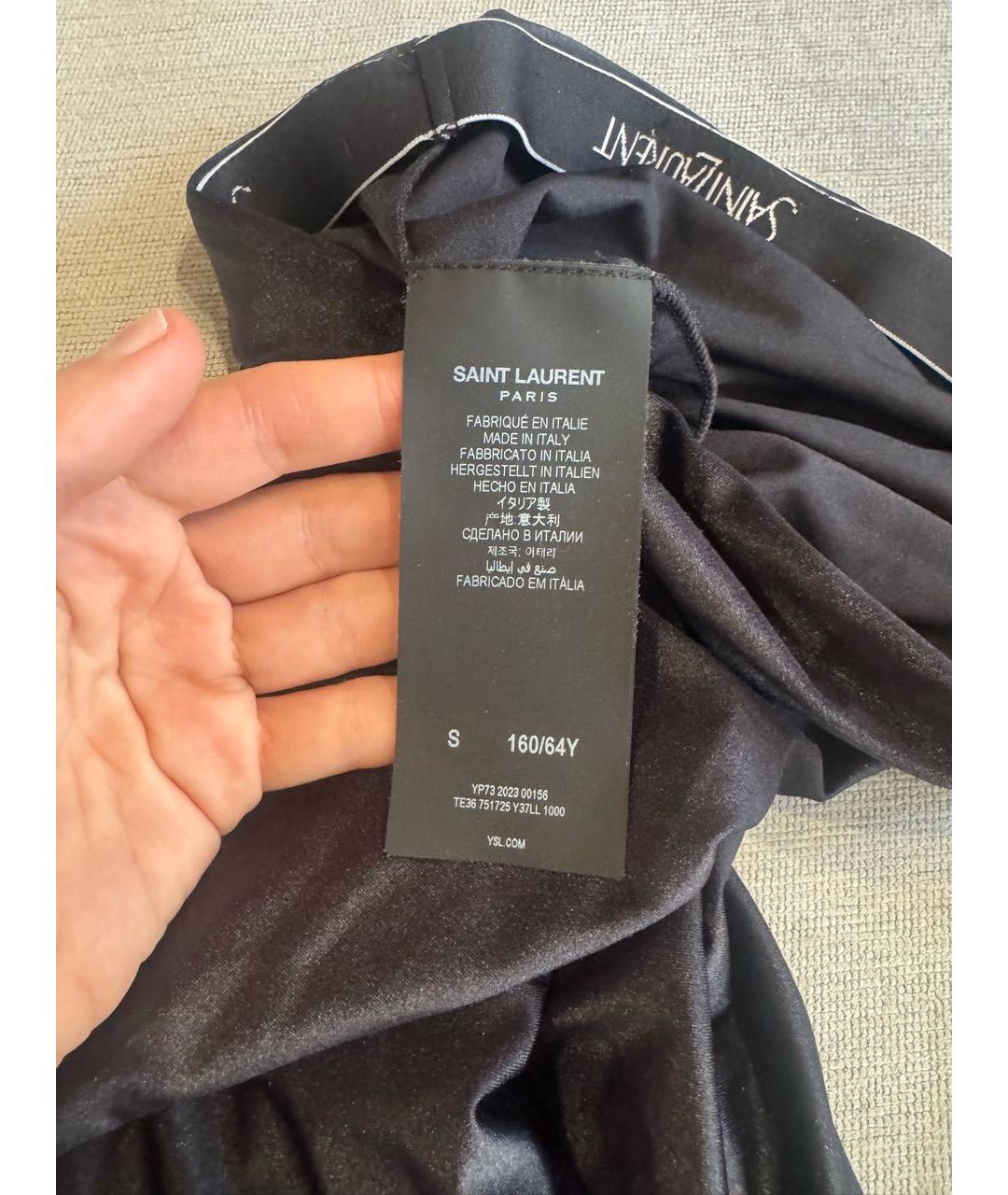 SAINT LAURENT Черные полиамидовые леггинсы и велосипедки, фото 3