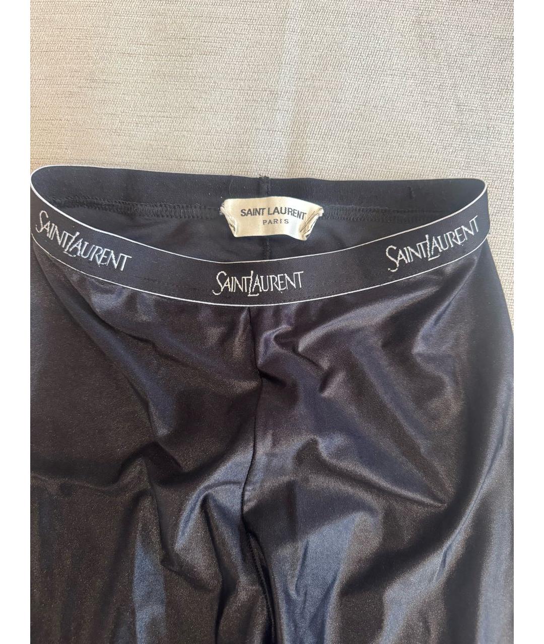 SAINT LAURENT Черные полиамидовые леггинсы и велосипедки, фото 2