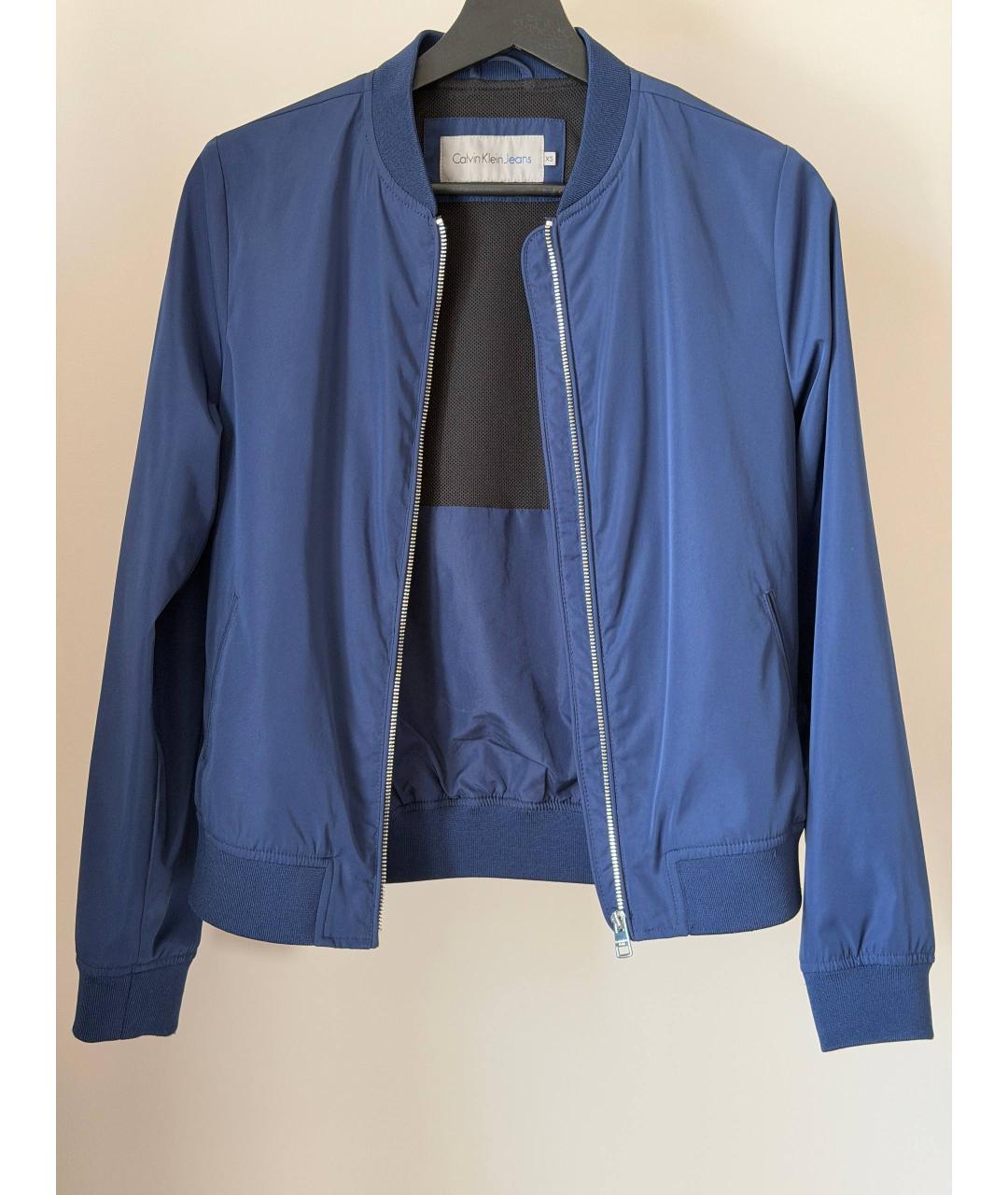 CALVIN KLEIN Синяя полиэстеровая куртка, фото 2