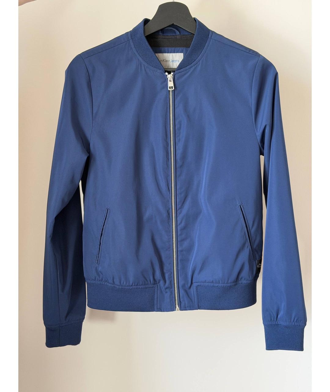 CALVIN KLEIN Синяя полиэстеровая куртка, фото 6